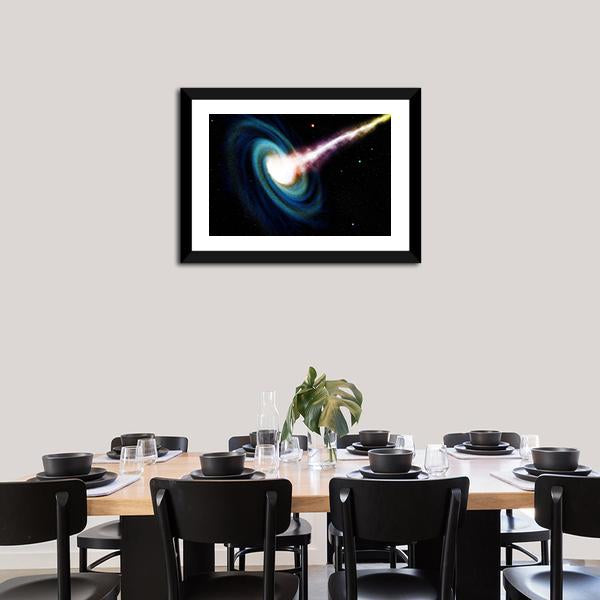 Black Hole Swallowing Galaxy Canvas Wall Art-5 Horizontal-Gallery Wrap-22" x 12"-Tiaracle