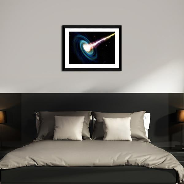 Black Hole Swallowing Galaxy Canvas Wall Art-5 Horizontal-Gallery Wrap-22" x 12"-Tiaracle