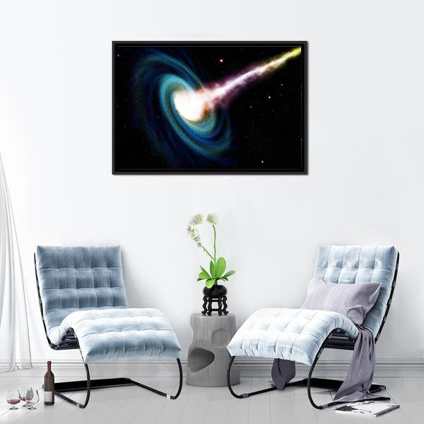 Black Hole Swallowing Galaxy Canvas Wall Art-3 Horizontal-Gallery Wrap-25" x 16"-Tiaracle