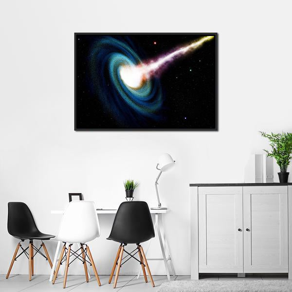 Black Hole Swallowing Galaxy Canvas Wall Art-3 Horizontal-Gallery Wrap-25" x 16"-Tiaracle