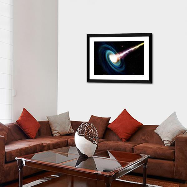Black Hole Swallowing Galaxy Canvas Wall Art-3 Horizontal-Gallery Wrap-25" x 16"-Tiaracle