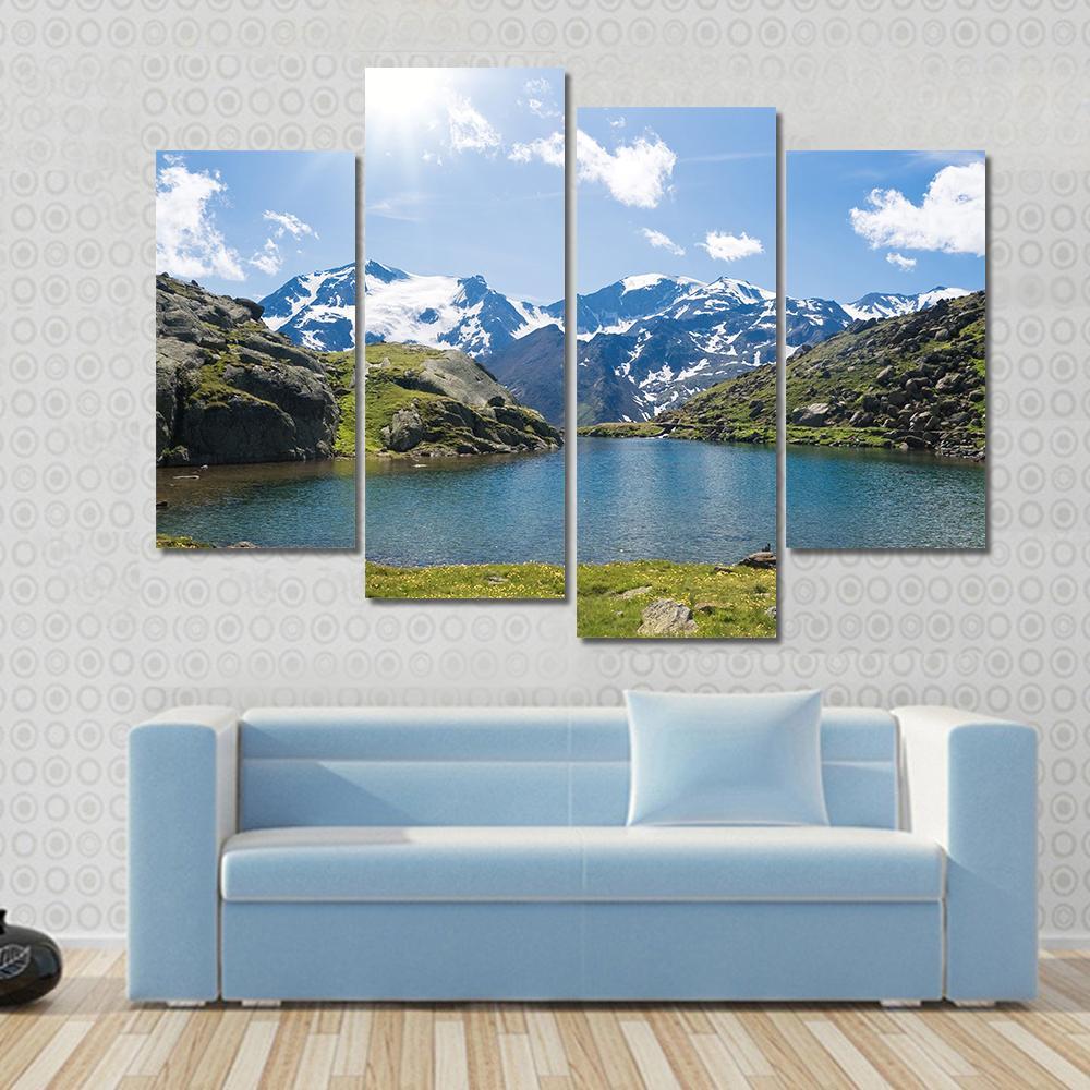 Black Lake Italy Canvas Wall Art-4 Pop-Gallery Wrap-50" x 32"-Tiaracle