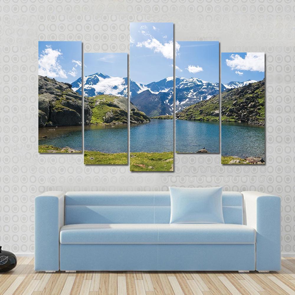 Black Lake Italy Canvas Wall Art-5 Pop-Gallery Wrap-47" x 32"-Tiaracle