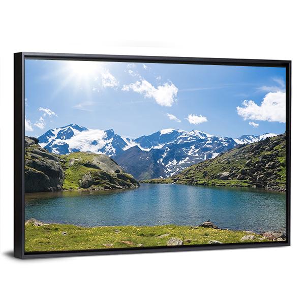 Black Lake Italy Canvas Wall Art-3 Horizontal-Gallery Wrap-25" x 16"-Tiaracle