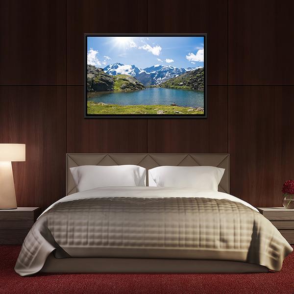 Black Lake Italy Canvas Wall Art-3 Horizontal-Gallery Wrap-25" x 16"-Tiaracle