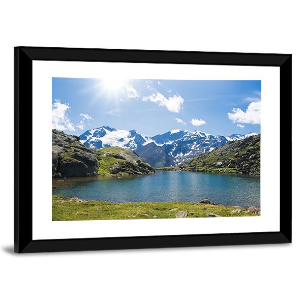 Black Lake Italy Canvas Wall Art-3 Horizontal-Gallery Wrap-25" x 16"-Tiaracle