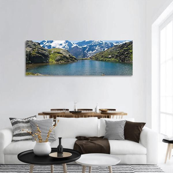 Black Lake Italy Panoramic Canvas Wall Art-1 Piece-36" x 12"-Tiaracle