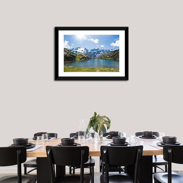 Black Lake Italy Panoramic Canvas Wall Art-1 Piece-36" x 12"-Tiaracle