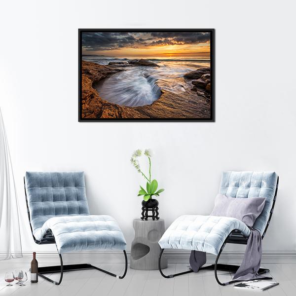 Black Sea Coast Bulgaria Canvas Wall Art-5 Horizontal-Gallery Wrap-22" x 12"-Tiaracle
