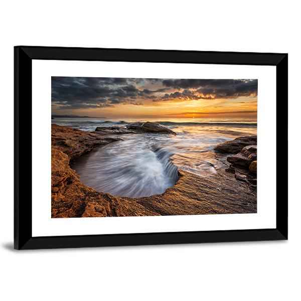 Black Sea Coast Bulgaria Canvas Wall Art-5 Horizontal-Gallery Wrap-22" x 12"-Tiaracle