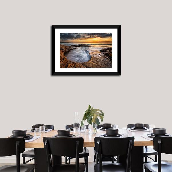 Black Sea Coast Bulgaria Canvas Wall Art-5 Horizontal-Gallery Wrap-22" x 12"-Tiaracle