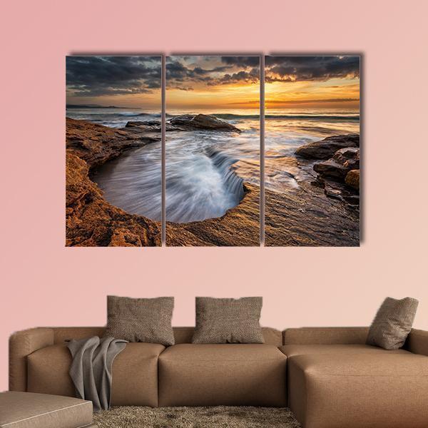 Black Sea Coast Bulgaria Canvas Wall Art-3 Horizontal-Gallery Wrap-37" x 24"-Tiaracle