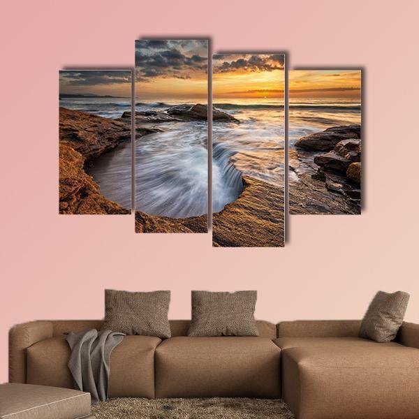 Black Sea Coast Bulgaria Canvas Wall Art-4 Pop-Gallery Wrap-50" x 32"-Tiaracle