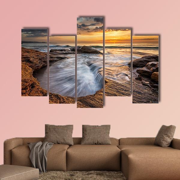 Black Sea Coast Bulgaria Canvas Wall Art-5 Pop-Gallery Wrap-47" x 32"-Tiaracle