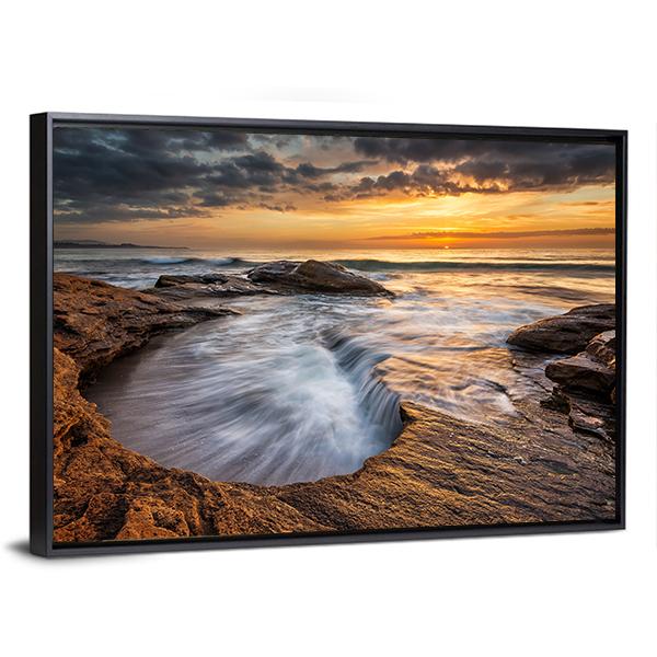 Black Sea Coast Bulgaria Canvas Wall Art-3 Horizontal-Gallery Wrap-25" x 16"-Tiaracle