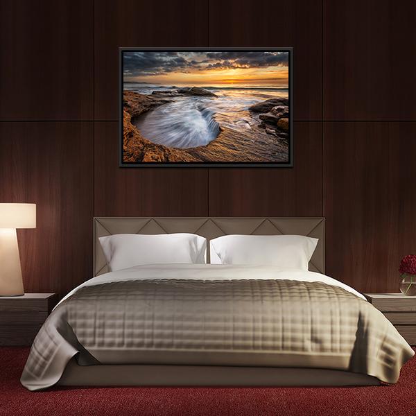 Black Sea Coast Bulgaria Canvas Wall Art-3 Horizontal-Gallery Wrap-25" x 16"-Tiaracle