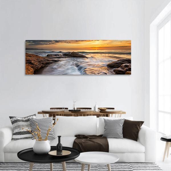 Black Sea Coast Bulgaria Panoramic Canvas Wall Art-1 Piece-36" x 12"-Tiaracle