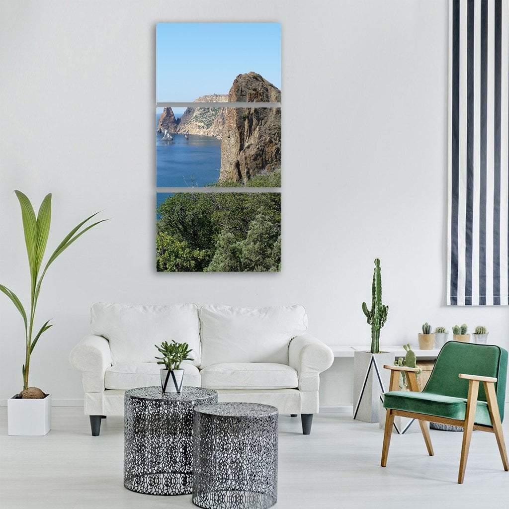 Black Sea In Ukraine Vertical Canvas Wall Art-3 Vertical-Gallery Wrap-12" x 25"-Tiaracle