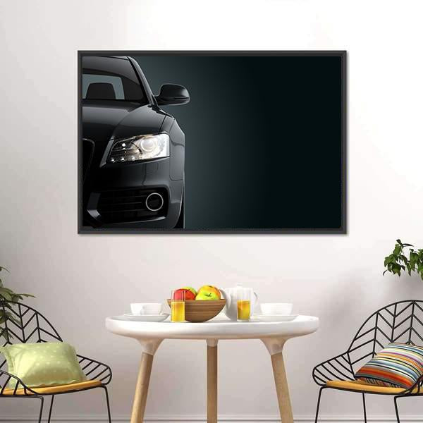Black Sports Car Canvas Wall Art-3 Horizontal-Gallery Wrap-25" x 16"-Tiaracle