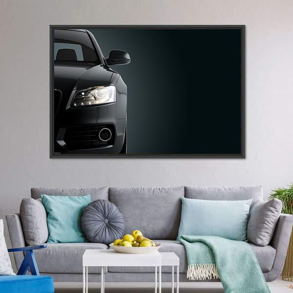 Black Sports Car Canvas Wall Art-3 Horizontal-Gallery Wrap-25" x 16"-Tiaracle