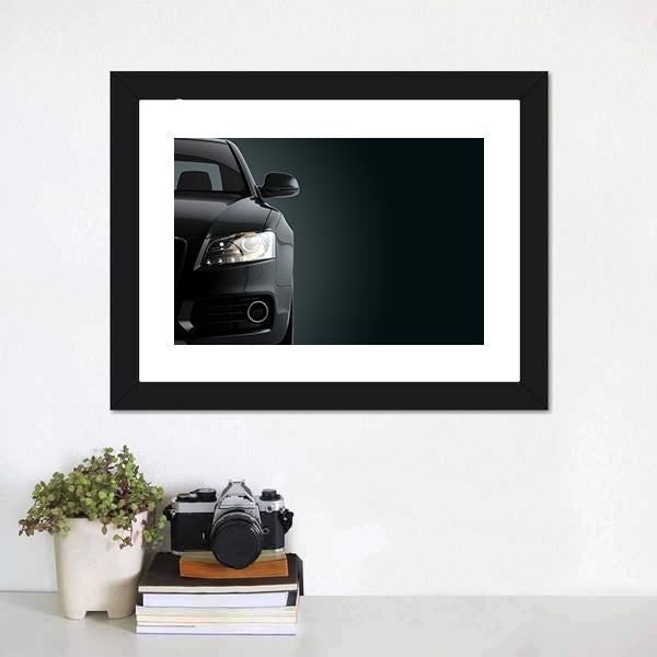 Black Sports Car Canvas Wall Art-1 Piece-Framed Print-20" x 16"-Tiaracle