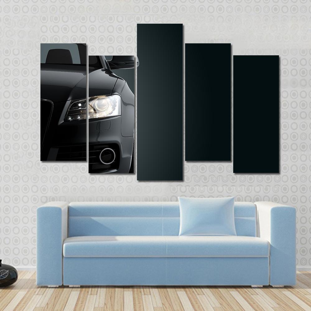 Black Sports Car Canvas Wall Art-5 Pop-Gallery Wrap-47" x 32"-Tiaracle