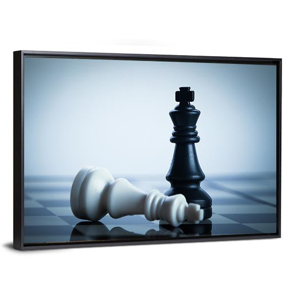 Black & White Chess Canvas Wall Art-5 Horizontal-Gallery Wrap-22" x 12"-Tiaracle