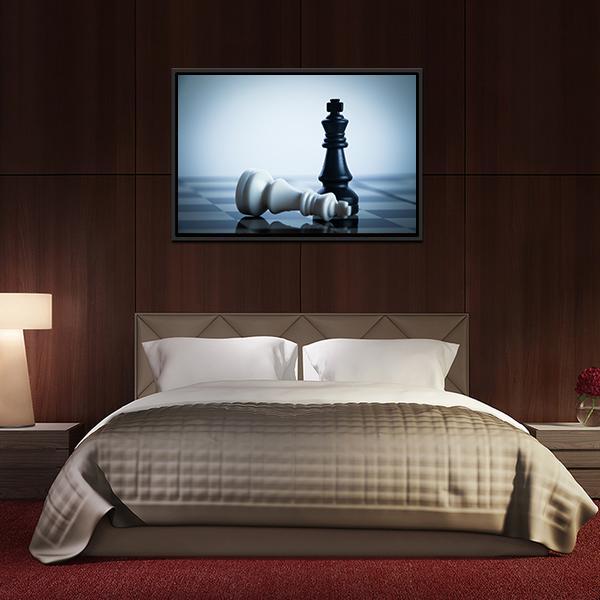 Black &amp; White Chess Canvas Wall Art-5 Horizontal-Gallery Wrap-22&quot; x 12&quot;-Tiaracle