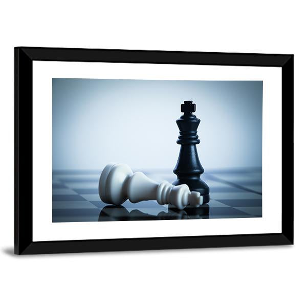 Black & White Chess Canvas Wall Art-5 Horizontal-Gallery Wrap-22" x 12"-Tiaracle