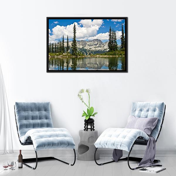 Blackcomb Mountain Reflecting off Harmony Lake Canvas Wall Art-5 Horizontal-Gallery Wrap-22" x 12"-Tiaracle