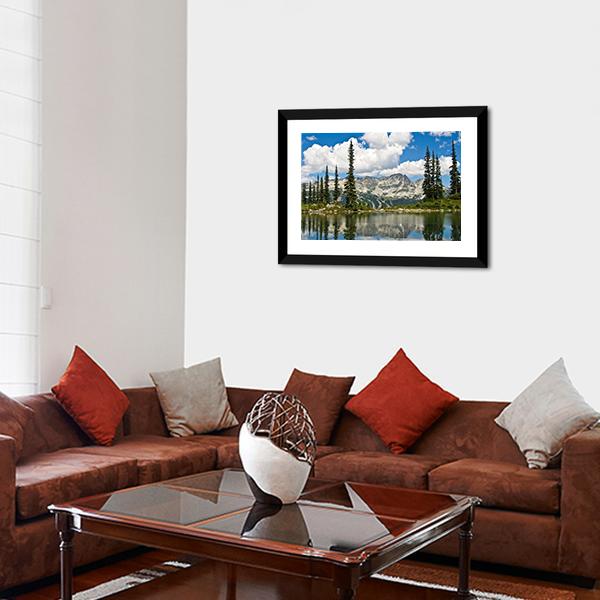 Blackcomb Mountain Reflecting off Harmony Lake Canvas Wall Art-5 Horizontal-Gallery Wrap-22" x 12"-Tiaracle