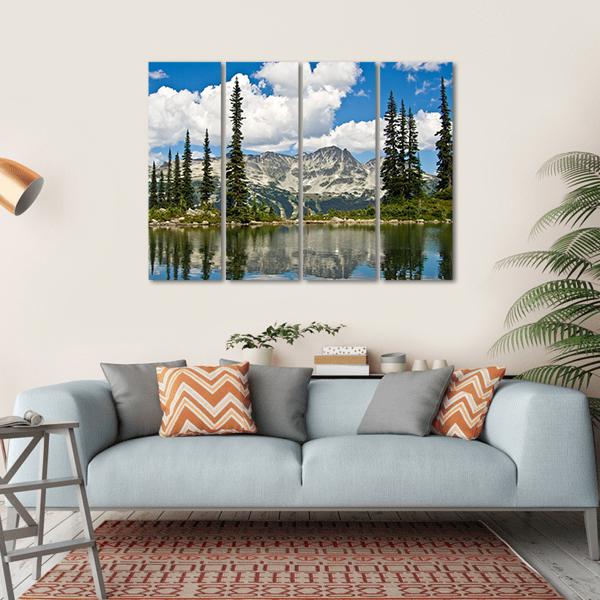 Blackcomb Mountain Reflecting off Harmony Lake Canvas Wall Art-1 Piece-Gallery Wrap-36" x 24"-Tiaracle