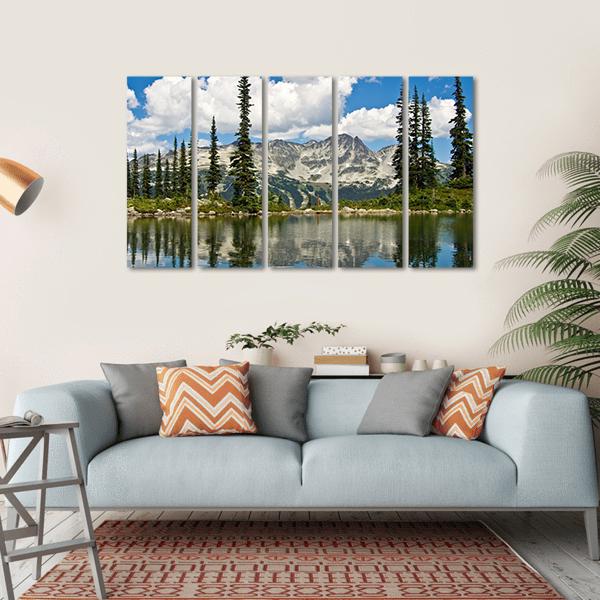 Blackcomb Mountain Reflecting off Harmony Lake Canvas Wall Art-5 Horizontal-Gallery Wrap-22" x 12"-Tiaracle