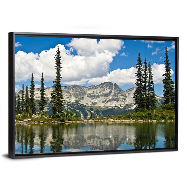 Blackcomb Mountain Reflecting off Harmony Lake Canvas Wall Art-3 Horizontal-Gallery Wrap-25" x 16"-Tiaracle