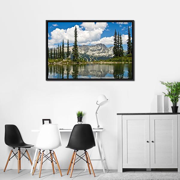 Blackcomb Mountain Reflecting off Harmony Lake Canvas Wall Art-3 Horizontal-Gallery Wrap-25" x 16"-Tiaracle