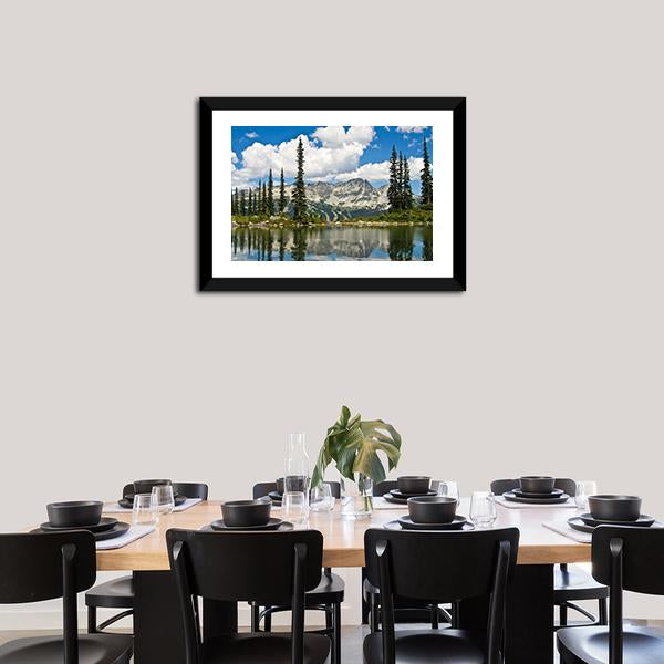 Blackcomb Mountain Reflecting off Harmony Lake Canvas Wall Art-3 Horizontal-Gallery Wrap-25" x 16"-Tiaracle