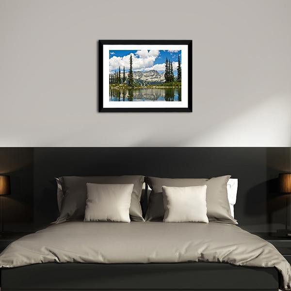 Blackcomb Mountain Reflecting off Harmony Lake Canvas Wall Art-3 Horizontal-Gallery Wrap-25" x 16"-Tiaracle