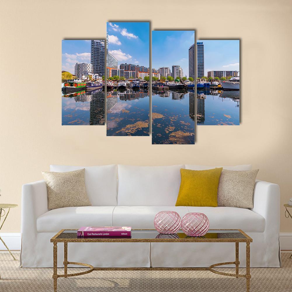 Blackwall Basin Riverside Canvas Wall Art-4 Pop-Gallery Wrap-50" x 32"-Tiaracle