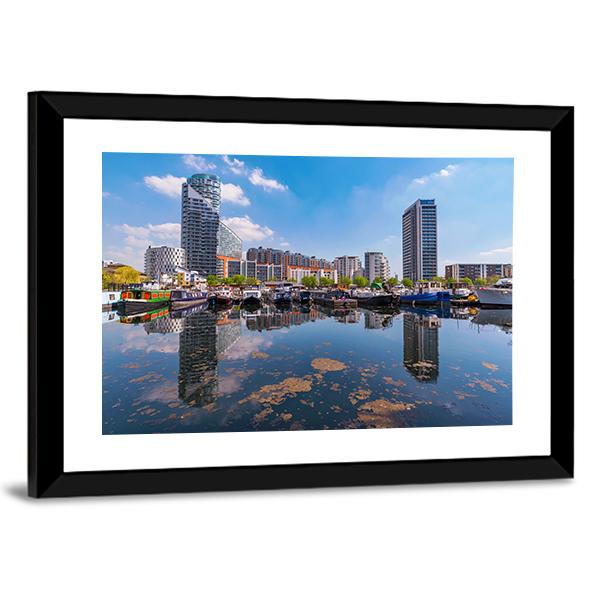 Blackwall Basin Riverside Canvas Wall Art-3 Horizontal-Gallery Wrap-25" x 16"-Tiaracle