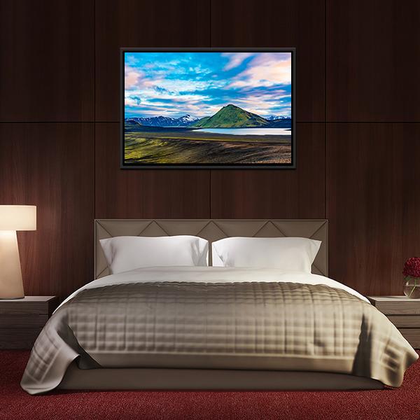 Blahylur Lake In Iceland Canvas Wall Art-3 Horizontal-Gallery Wrap-25" x 16"-Tiaracle