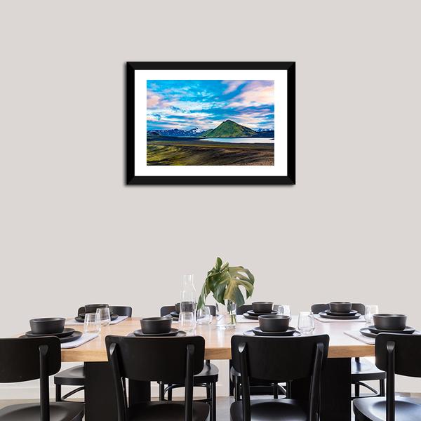 Blahylur Lake In Iceland Canvas Wall Art-3 Horizontal-Gallery Wrap-25" x 16"-Tiaracle