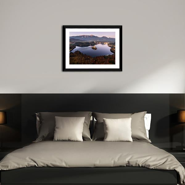 Bled Lake At Dusk Slovenia Canvas Wall Art-3 Horizontal-Gallery Wrap-25" x 16"-Tiaracle