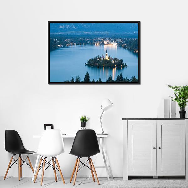 Bled Lake In Julian Alps Slovenia Panoramic Canvas Wall Art-1 Piece-36" x 12"-Tiaracle
