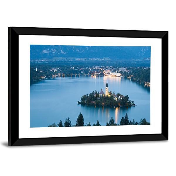 Bled Lake In Julian Alps Slovenia Panoramic Canvas Wall Art-1 Piece-36" x 12"-Tiaracle
