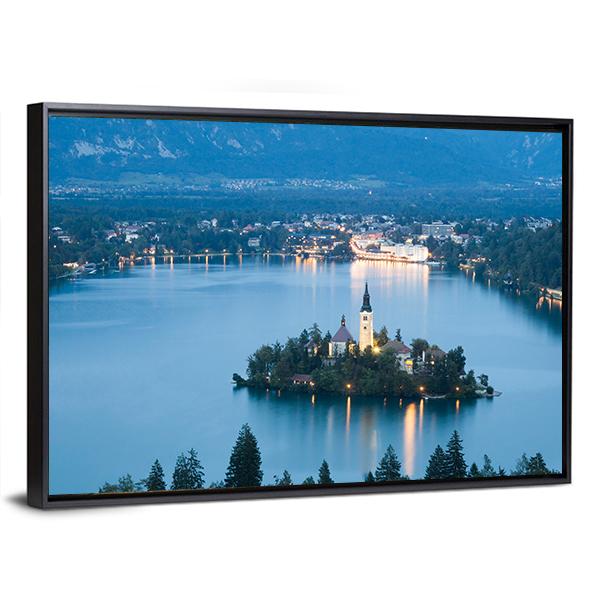 Bled Lake In Julian Alps Slovenia Panoramic Canvas Wall Art-1 Piece-36" x 12"-Tiaracle