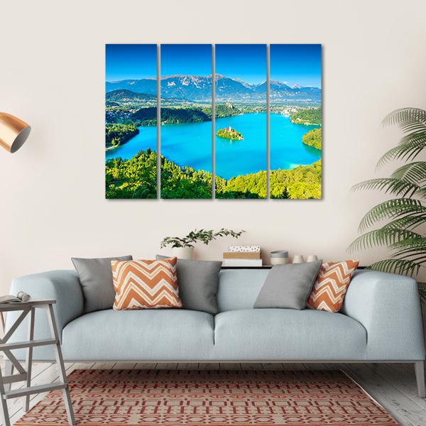 Bled Lake Slovenia Canvas Wall Art-4 Horizontal-Gallery Wrap-34" x 24"-Tiaracle