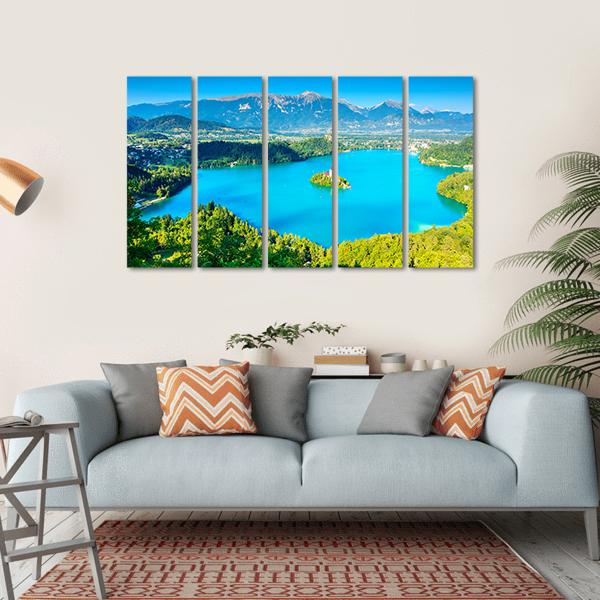 Bled Lake Slovenia Canvas Wall Art-5 Horizontal-Gallery Wrap-22" x 12"-Tiaracle