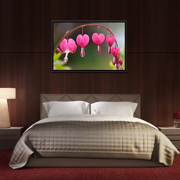 Bleeding Heart Flowers Canvas Wall Art-5 Horizontal-Gallery Wrap-22" x 12"-Tiaracle