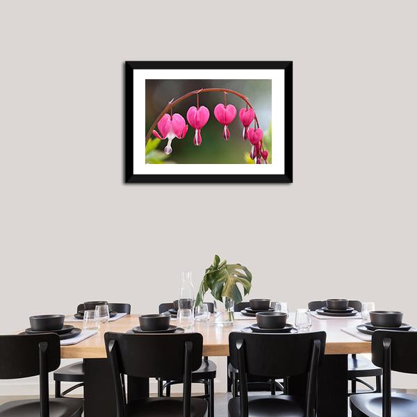 Bleeding Heart Flowers Canvas Wall Art-5 Horizontal-Gallery Wrap-22" x 12"-Tiaracle