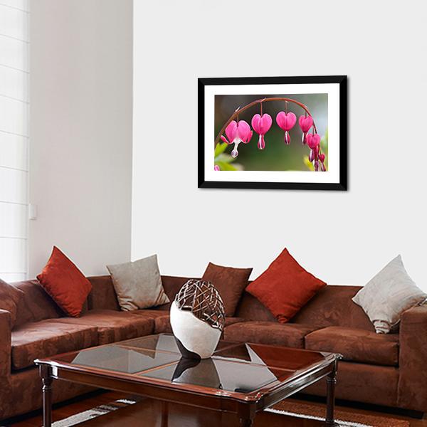 Bleeding Heart Flowers Canvas Wall Art-5 Horizontal-Gallery Wrap-22" x 12"-Tiaracle